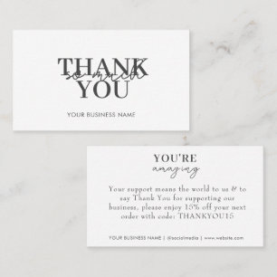 Modern White Business Elegant Tack Visitkort