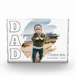 Modern White Cool Brushstroke  I Love You Dad