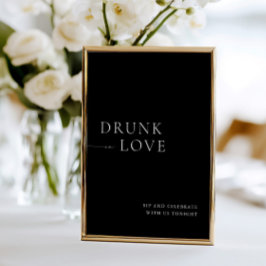 Modern White Drunk i Kärlek Bröllop Pub Inbjudningar