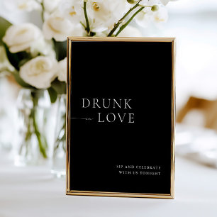 Modern White Drunk i Kärlek Bröllop Pub Inbjudningar