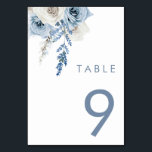 Modern White & Dusty Blue Bröllop Bordsnummer<br><div class="desc">Modern White & Dusty Blue Bröllop Bordsnummer Se Niche and Nest store for Set.</div>