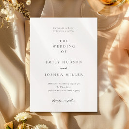 Modern White Elegant bröllop Inbjudningar