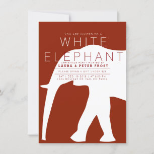 Modern White Elephant Julfest Inbjudan