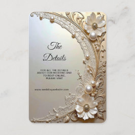 Modern White Flowers Pearls Detail Enclosure Tilläggskort