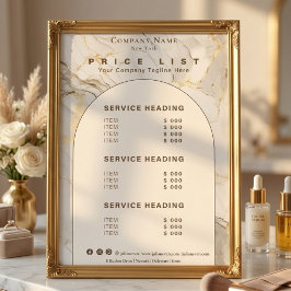 Modern White Gold Agate Beauty Service Price List