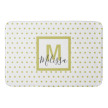 Modern White Golden Circle Mönster Monogram