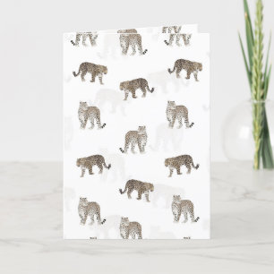 Modern White Golden Leopard Jungle Animals Helgkort