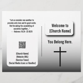 Modern White Gradient Church Bulletin  Reklamblad