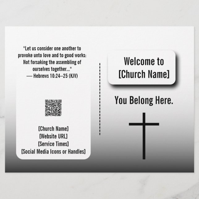 Modern White Gradient Church Bulletin  Reklamblad (Framsidan)