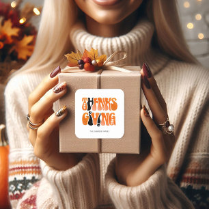 Modern White Graffiti Thanksgiving - höstfall Fyrkantigt Klistermärke
