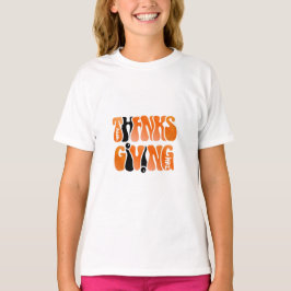 Modern White Graffiti Thanksgiving - höstfall T Shirt