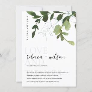 MODERN WHITE GRÖNT EUCALYPTUS FOLIAGE WATERCOLOR TACK KORT