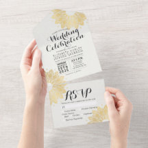Modern White Guld Mandala Flower Chic Bröllop OSA