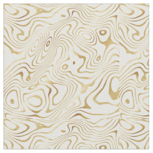 Modern White Guld Marble Abstrakt Tyg