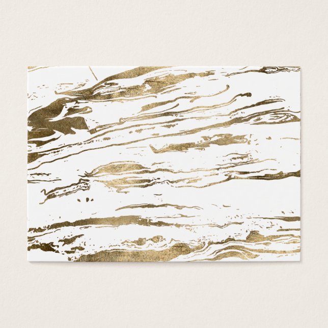 Modern White Guld marble Abstrakt Visitkort (Framsidan)