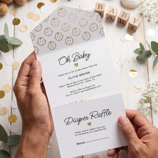 Modern White Guld Oh Baby Shower (Skapare uppladdad)