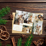 Modern White Guld Photo Collage God jul<br><div class="desc">Modern vit och guld-personlig med julkort med en fotokollage av din familj. God jul i elegant brev. Din familj namn omringades av foton. Guldfolie på vit bakgrund.</div>