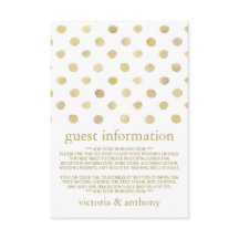 Modern White & Guld Polka dots Bröllop Detail