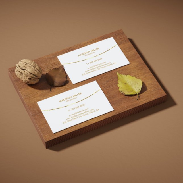 Modern White Guld Rand Visitkort (Skapare uppladdad)