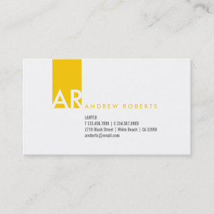 Modern White Gult Monogram-Affärskort Visitkort
