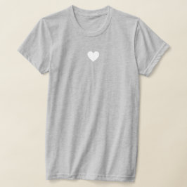 Modern White Heart Snyggt Chic Kärlek Anpassningsb T Shirt