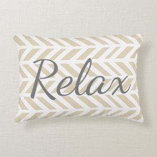 Modern White Herringbone Slappna av Prydnadskudde