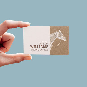 Modern White Horse Skärm Skriv ut på Kraft Visitkort