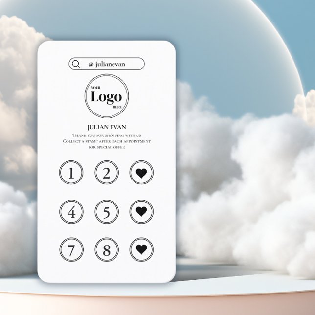 Modern White Instagram Inspired Loyalty Card Visitkort (Skapare uppladdad)
