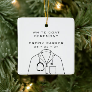 Modern White Jackar Ceremony-Grattisar Julgransprydnad Keramik