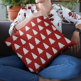 Modern White Julgranar Festive Red helgdagars Kudde
