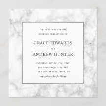 Modern White Marble Bröllop