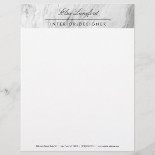 Modern White Marble Luxury Designer Brevhuvud