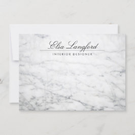Modern White Marble Luxury Designer Flat Notecard Anteckningskort