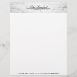 Modern White Marble Luxury Designer Letterhead Brevhuvud