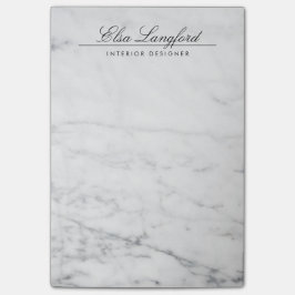 Modern White Marble Luxury Designer Post-it Block