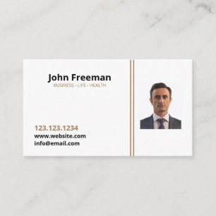Modern White med Brown Linjer Insurance Agent Visitkort