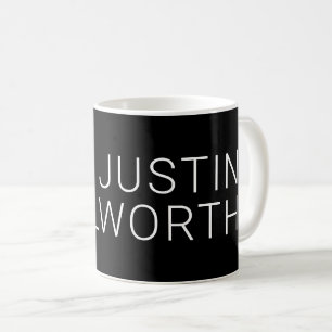 Modern White Namn på Black Kaffemugg