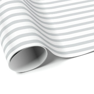 Modern White och Grått Rand Mönster Presentpapper