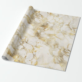 Modern White och Guld Marble Mönster Presentpapper