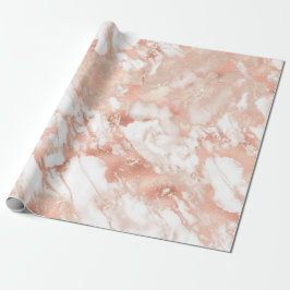 Modern White och Ro Guld Marble Mönster Presentpapper