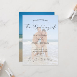 Modern White Overlay Photo Minimalist Elegant Inbjudningar