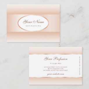 Modern White Pastel Rosa Ombre Oval Ram Elegant Visitkort