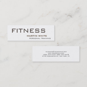 Modern White Personal Trainer Gym Bodybuilding Mini Visitkort