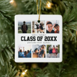 Modern White Photo Collage Studenten Keepsaky Julgransprydnad Keramik<br><div class="desc">Anpassa den här Modern White Photo Collage Studenten Keepie Ceramic Ornament-presentidén för att fira ett av dina favoritfolk. Den här personligen ger en födelsedagspresent eller julklapp. Familjen och vännerna kommer att kärlek denna moderna Vita Photo Collage Studenten Keepsaki Ceramic Ornament-presentidé. Det är lätt att anpassa sig för att vara unik....</div>