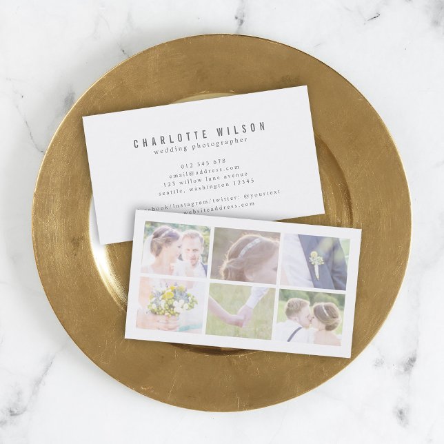 Modern White Photo Många Photo Visitkort (Skapare uppladdad)