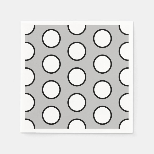 Modern White Polka dots Light Grått Background Pappersservett (Framsidan)