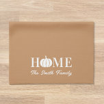 Modern White Pumpkin Thanksgiving Family Namn Kökshandduk<br><div class="desc">Anpassningsbar-designad köldhandduk för höstens höstsäsong med modern rytsk vit pumpkinställning med personlig-familjen namn.</div>