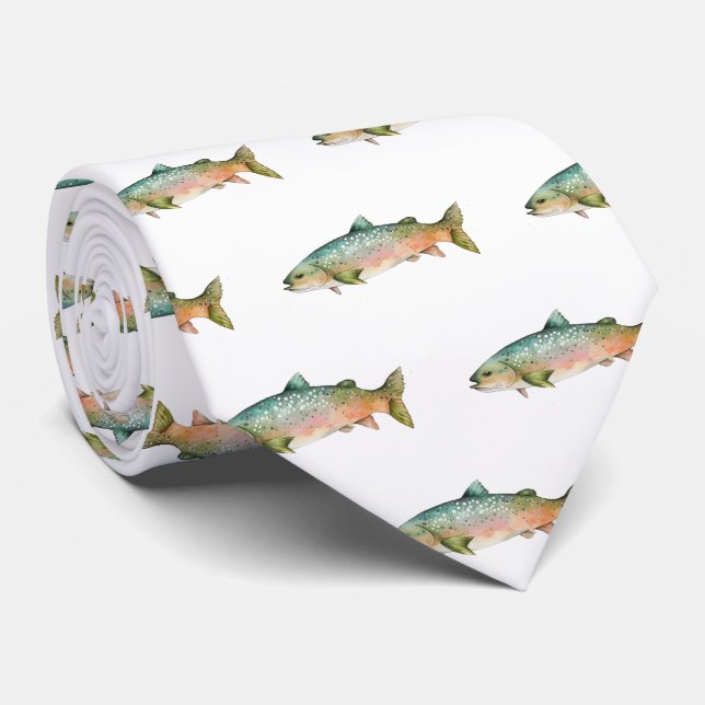 Modern White Rainbow Trout Fish Fisherman Slips (Rullad)