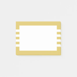 Modern White Rand Golden Gult Post-it Block