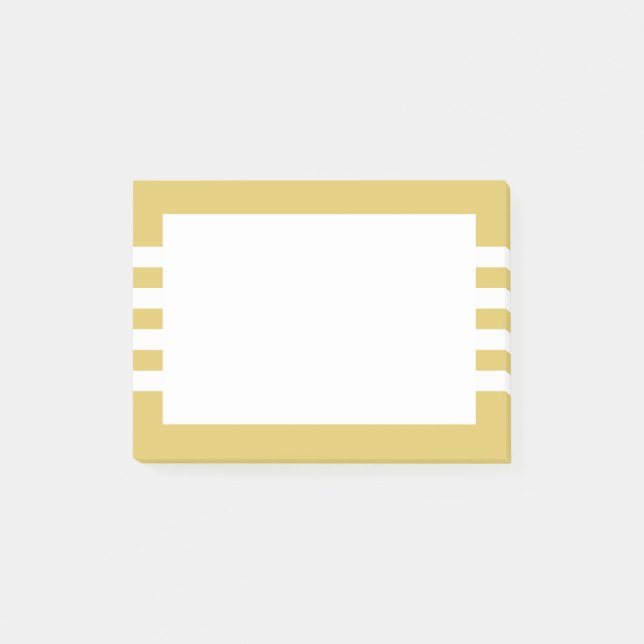 Modern White Rand Golden Gult Post-it Block (Framsida)